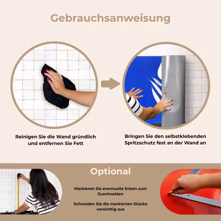 Spritzschutz Küche - Tulpe - Minimalistisch - Blätter - Weiß — 6