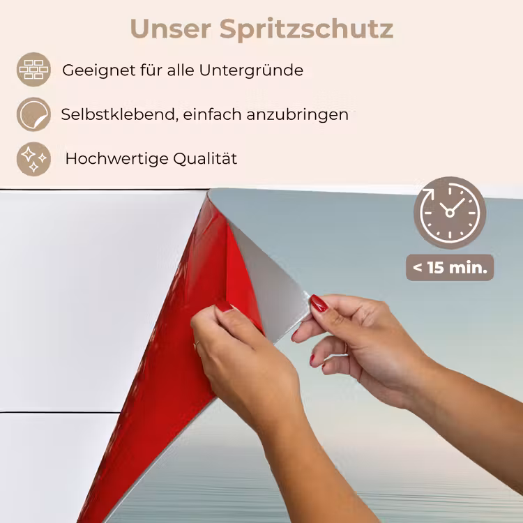 Spritzschutz Küche - Meer - Horizont - Blau - Nebel — 4