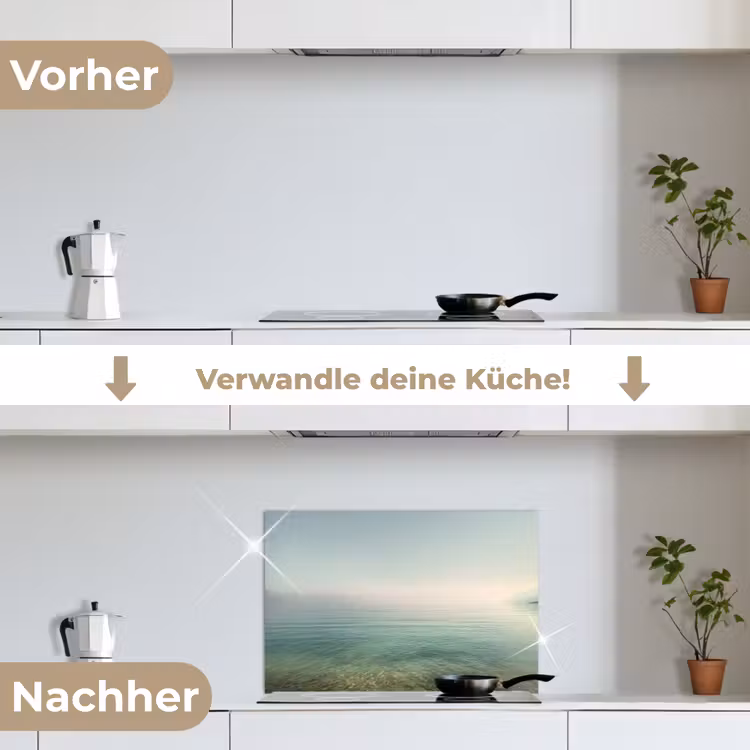 Spritzschutz Küche - Meer - Horizont - Blau - Nebel — 7