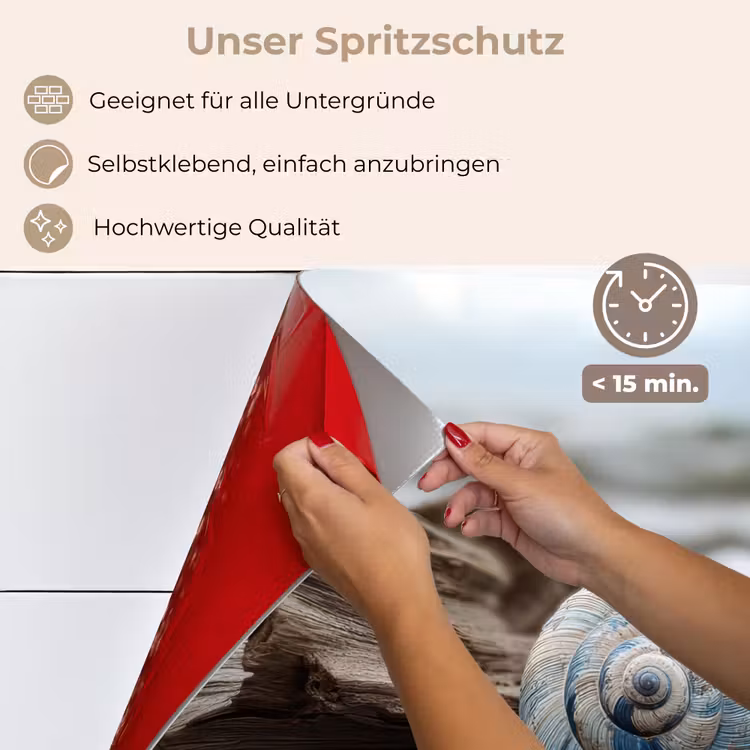 Spritzschutz Küche - Muschel - Strand - Blau - Meer — 4