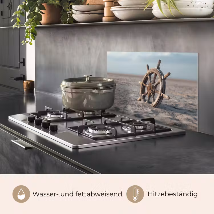 Spritzschutz Küche - Schiffslenker - Holz - Braun - Sand — 2
