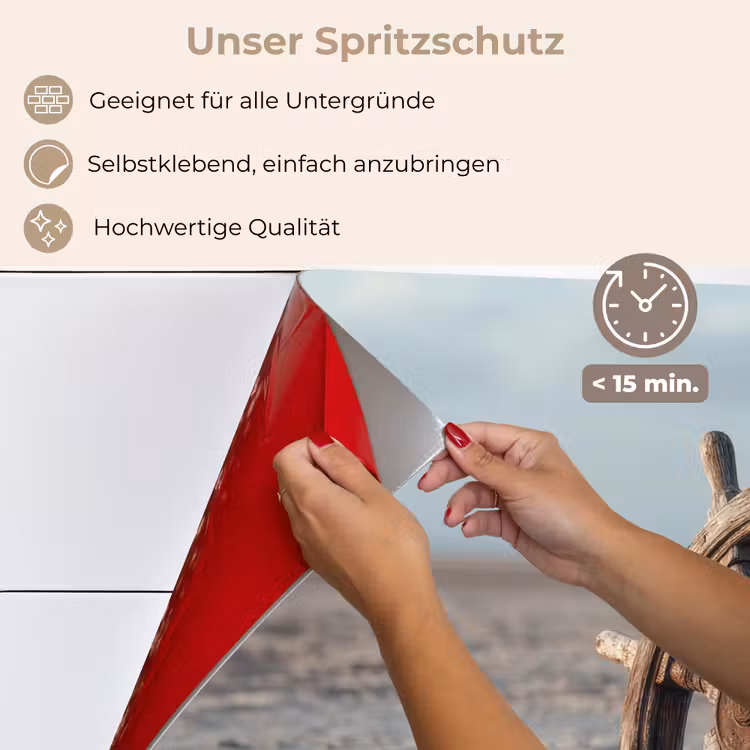 Spritzschutz Küche - Schiffslenker - Holz - Braun - Sand — 4