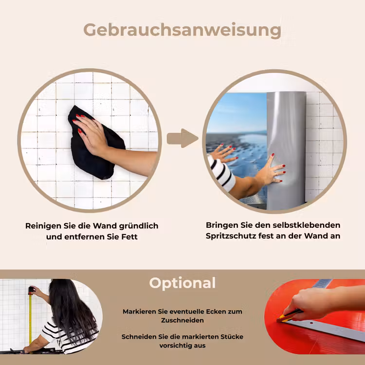 Spritzschutz Küche - Strand - Schild - Wasser - Blau — 6