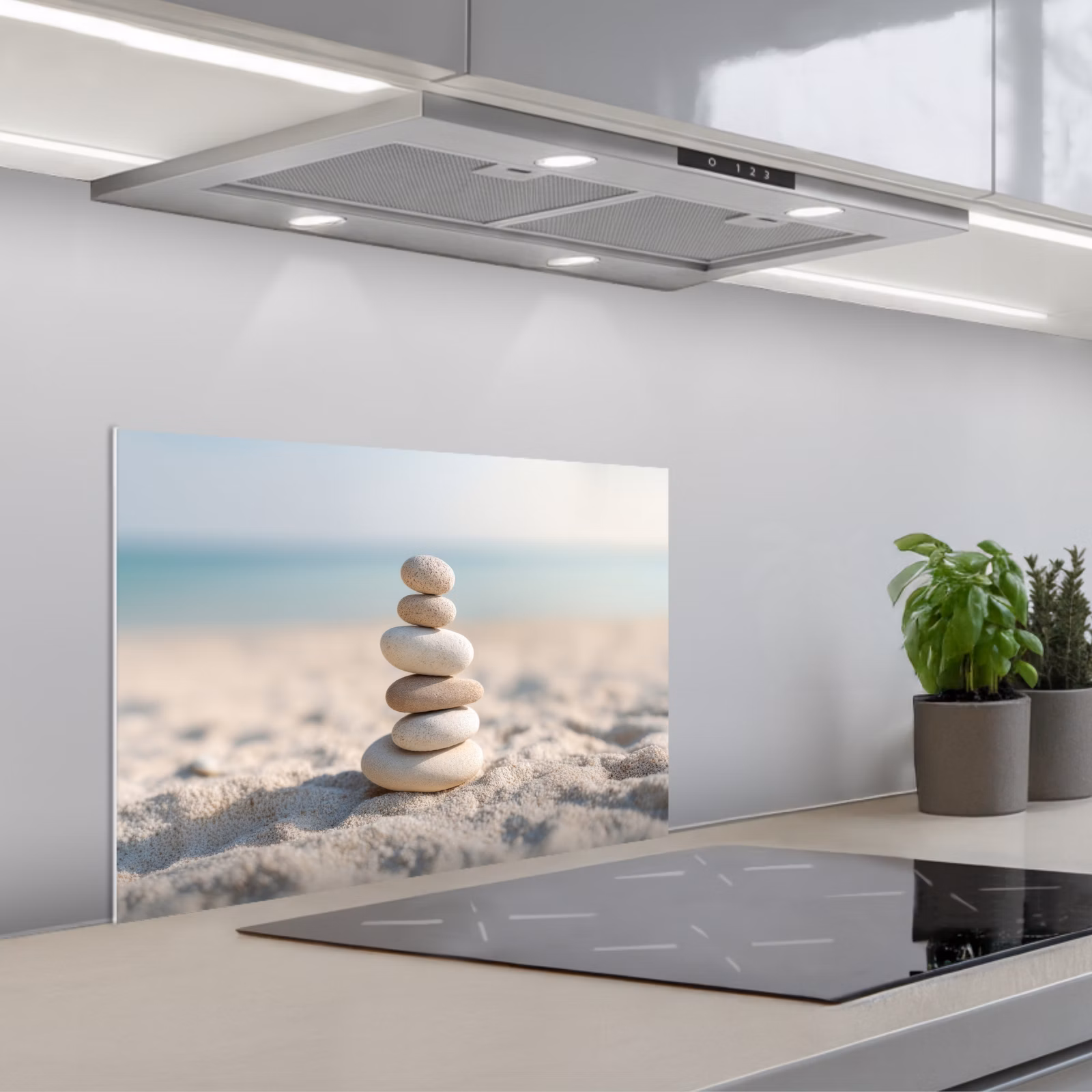 Spritzschutz Küche - Steine - Stapel - Sand - Meer — 1