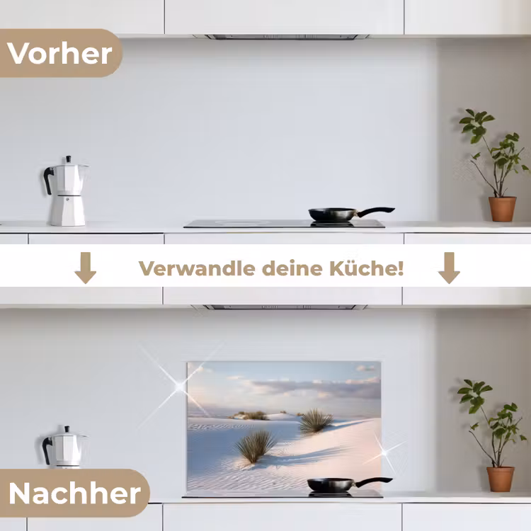 Spritzschutz Küche - Dünen - Gras - Wolken - Beige — 7