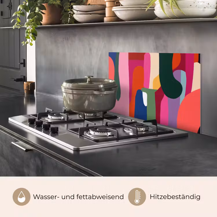 Spritzschutz Küche - Farbkästen - Gerade - Rund - Abstrakt — 2