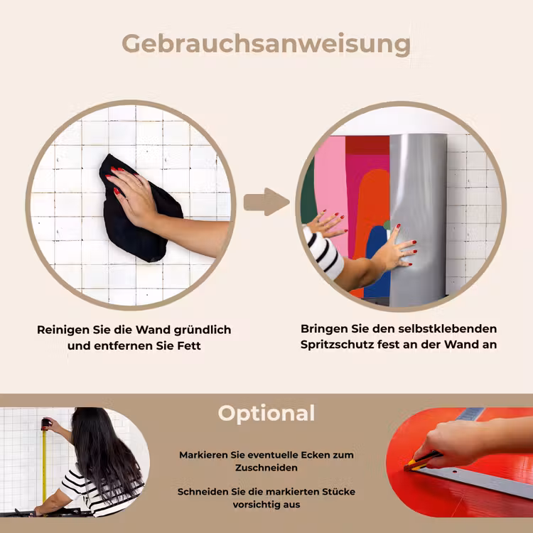 Spritzschutz Küche - Farbkästen - Gerade - Rund - Abstrakt — 6
