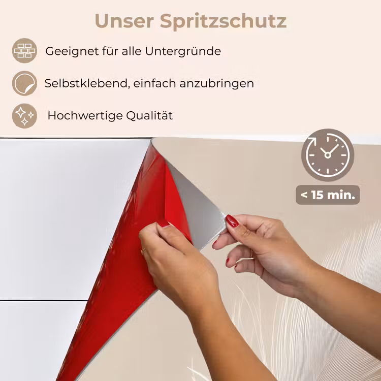 Spritzschutz Küche - Feder - Minimalistisch - Rosa — 4