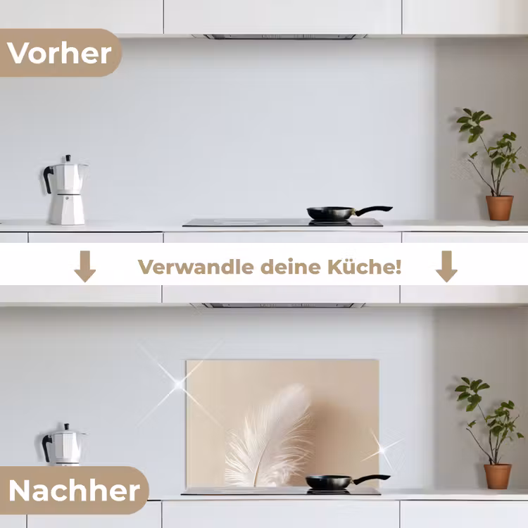 Spritzschutz Küche - Feder - Minimalistisch - Rosa — 7