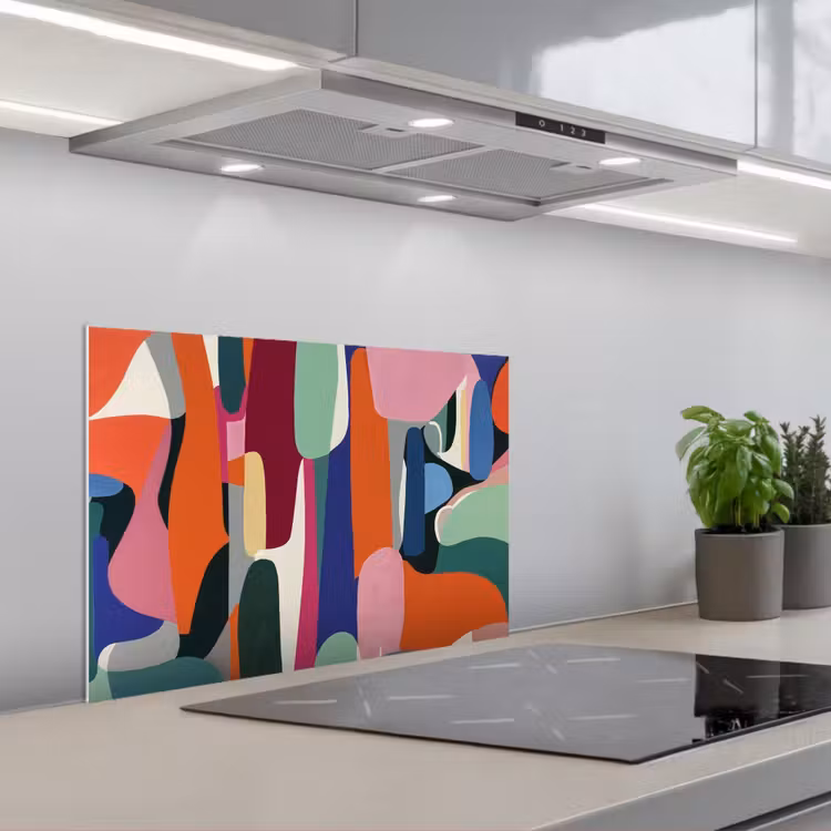 Spritzschutz Küche - Formen - Rhythmisch - Farben - Abstrakt — 1