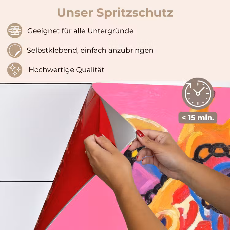 Spritzschutz Küche - Giraffe - Rosa - Brille - Halstuch — 4