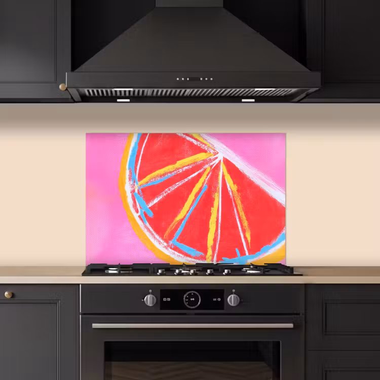 Spritzschutz Küche - Grapefruit - Gemalt - Rosa - Streifen — 5