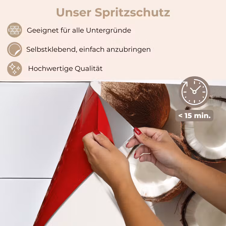 Spritzschutz Küche - Kokosnüsse - Braun - Farbton — 4
