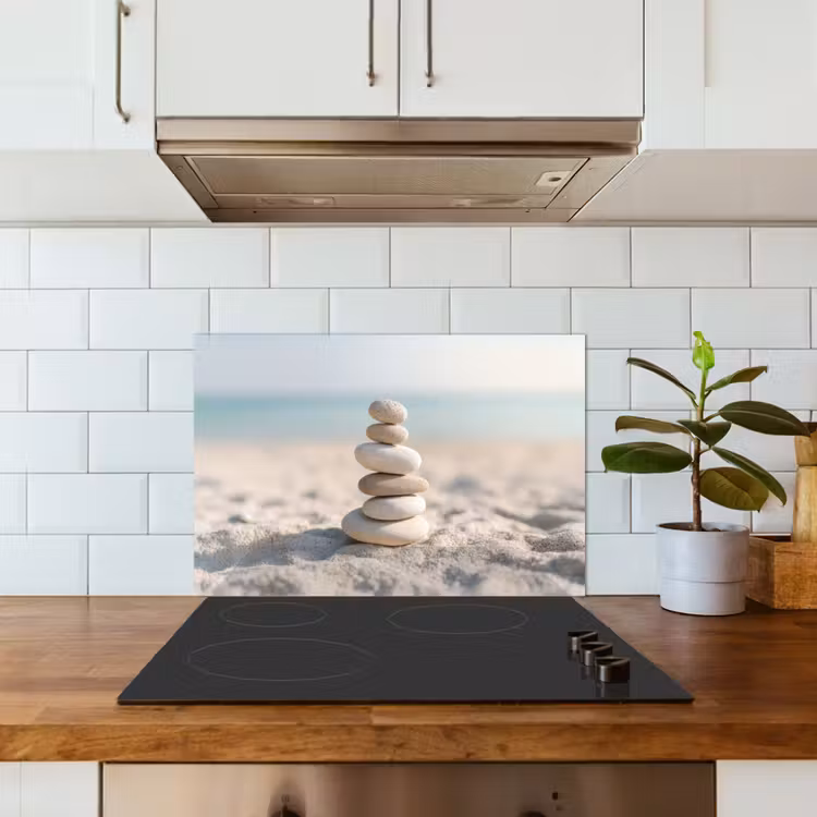 Spritzschutz Küche - Steine - Stapel - Sand - Meer — 3