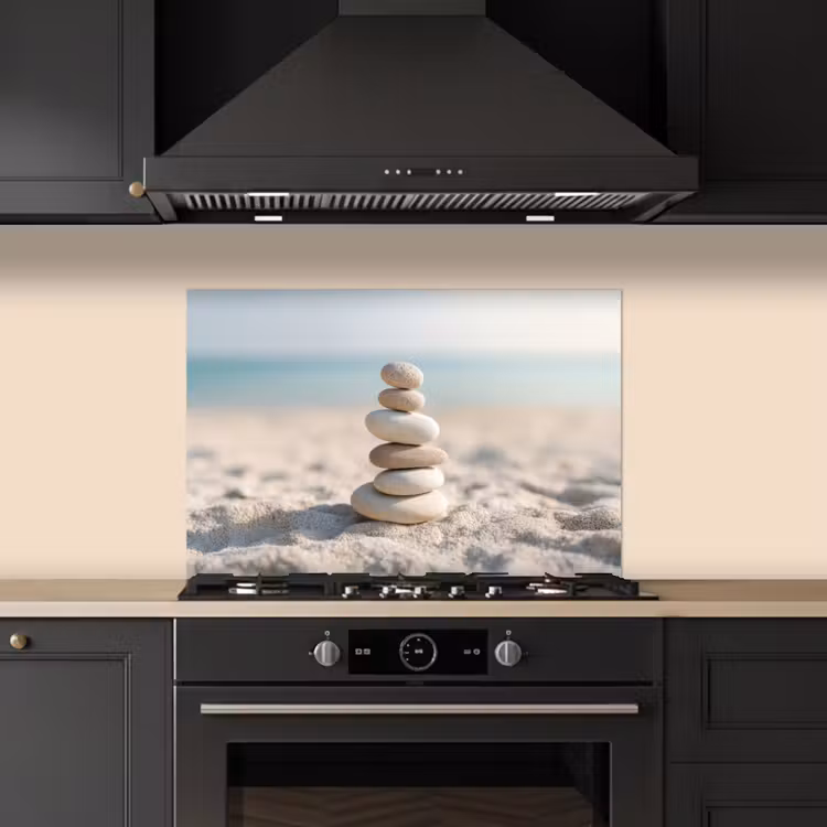 Spritzschutz Küche - Steine - Stapel - Sand - Meer — 5