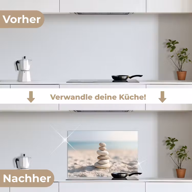Spritzschutz Küche - Steine - Stapel - Sand - Meer — 7
