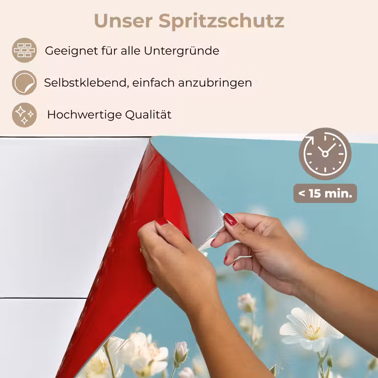 Spritzschutz Küche - Stiele - Blumen - Luft - Weiß — 4