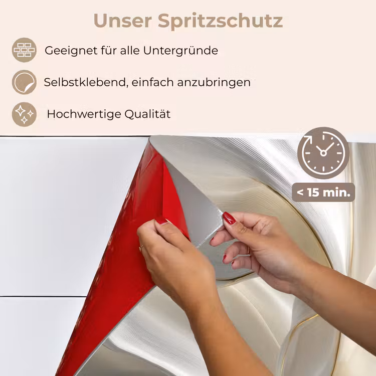 Spritzschutz Küche - Stoff - Plissee - Gold — 4