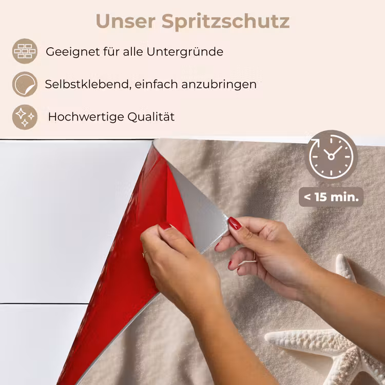 Spritzschutz Küche - Strand - Seestern - Sand - Beige — 4