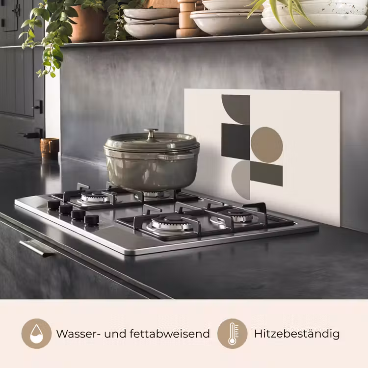 Spritzschutz Küche - Erdtöne - Abstrakte Komposition - Einfache Formen — 2