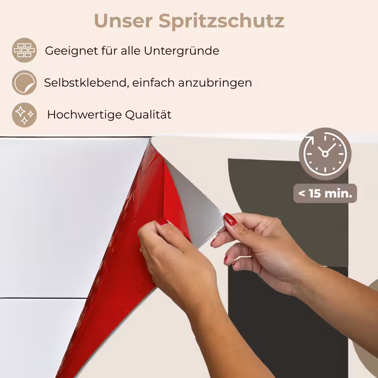 Spritzschutz Küche - Erdtöne - Abstrakte Komposition - Einfache Formen — 4