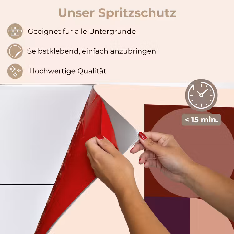 Spritzschutz Küche - Geometrisch - Kreise - Rot — 4