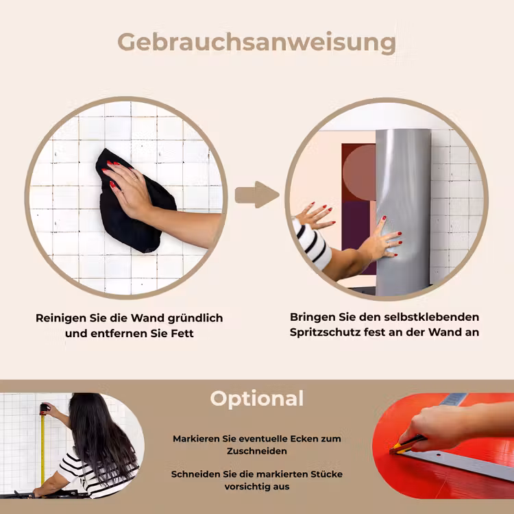 Spritzschutz Küche - Geometrisch - Kreise - Rot — 6