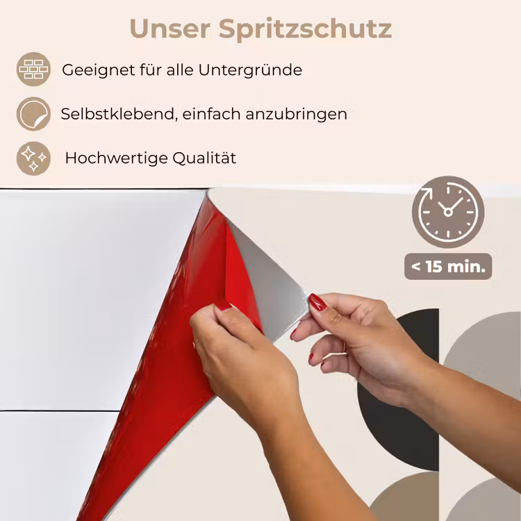 Spritzschutz Küche - Halbkreise - Erdtöne - Grafik — 4
