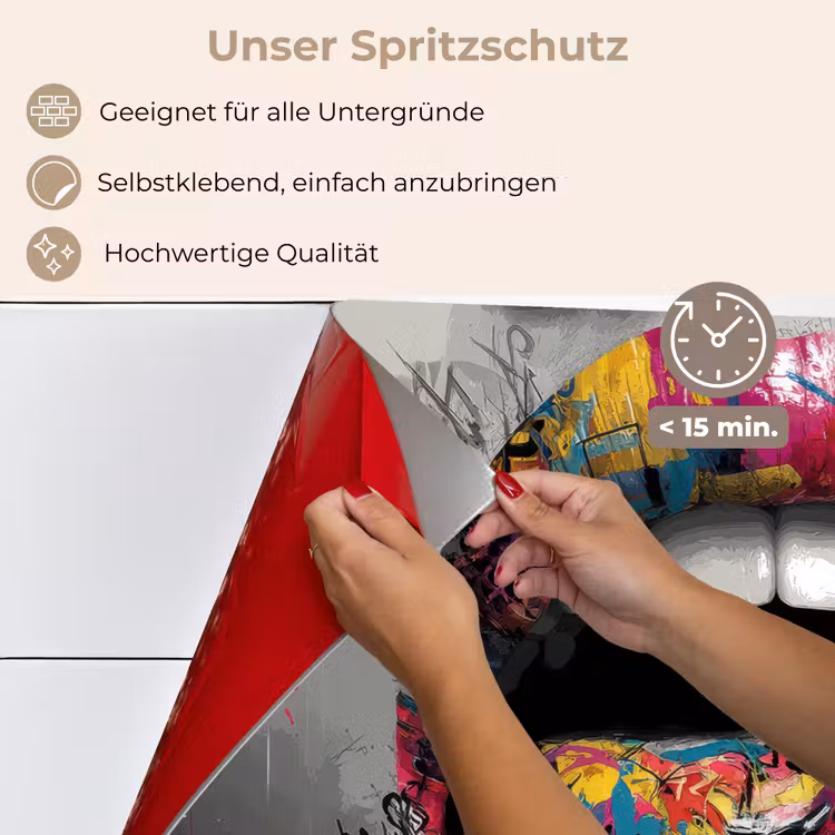 Spritzschutz Küche - Lippen - Graffiti - Ausdrucksstark — 4