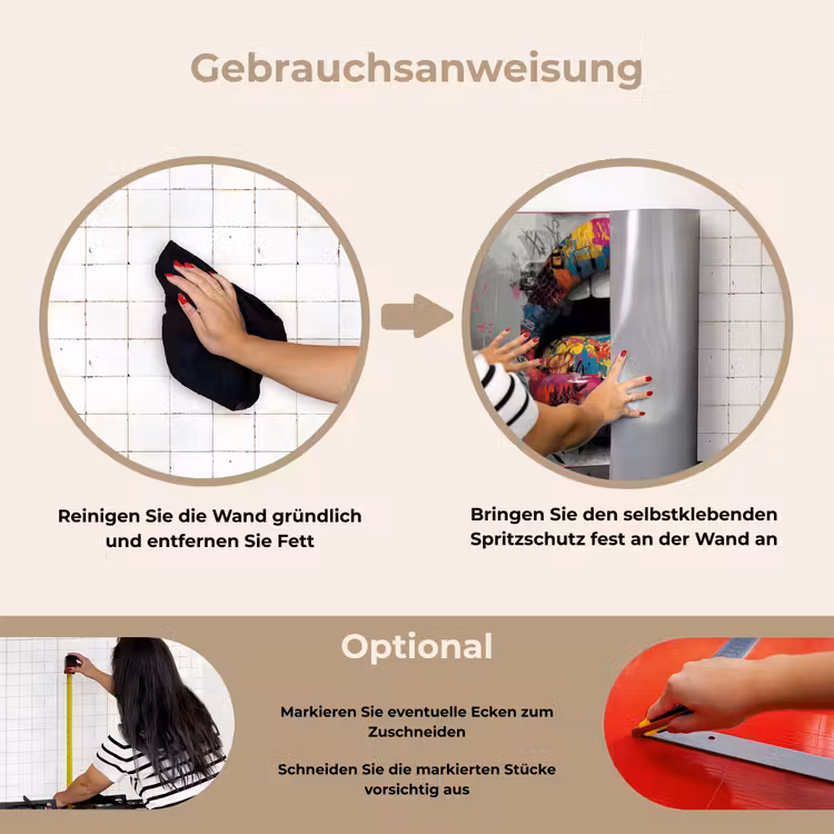 Spritzschutz Küche - Lippen - Graffiti - Ausdrucksstark — 6