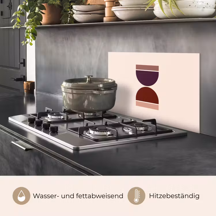 Spritzschutz Küche - Sanduhr - Symmetrisch - Rot - Lila — 2