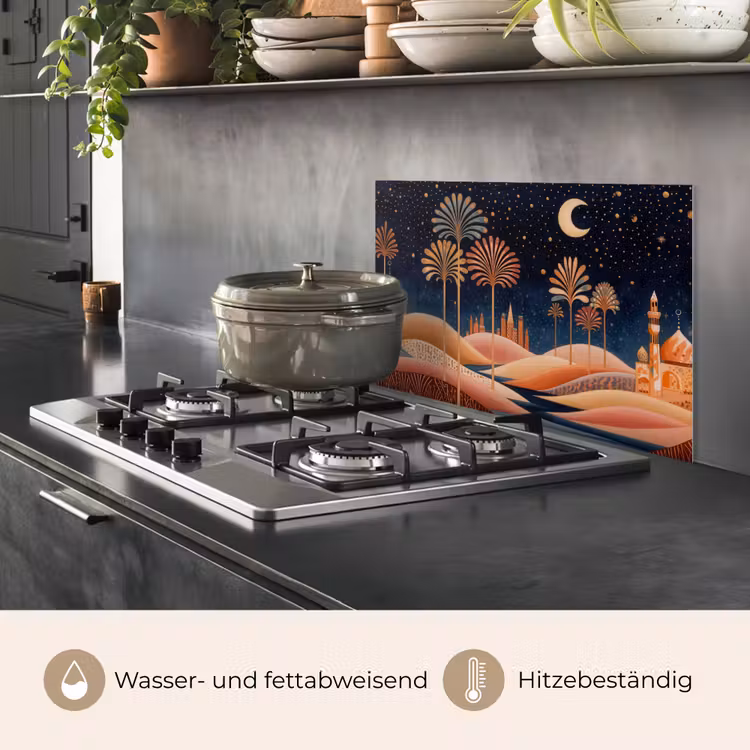 Spritzschutz Küche - Sternenhimmel - Palmen - Fluss — 2