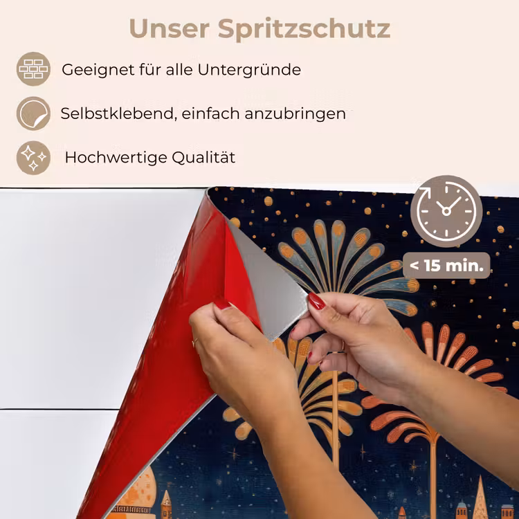 Spritzschutz Küche - Sternenhimmel - Palmen - Fluss — 4