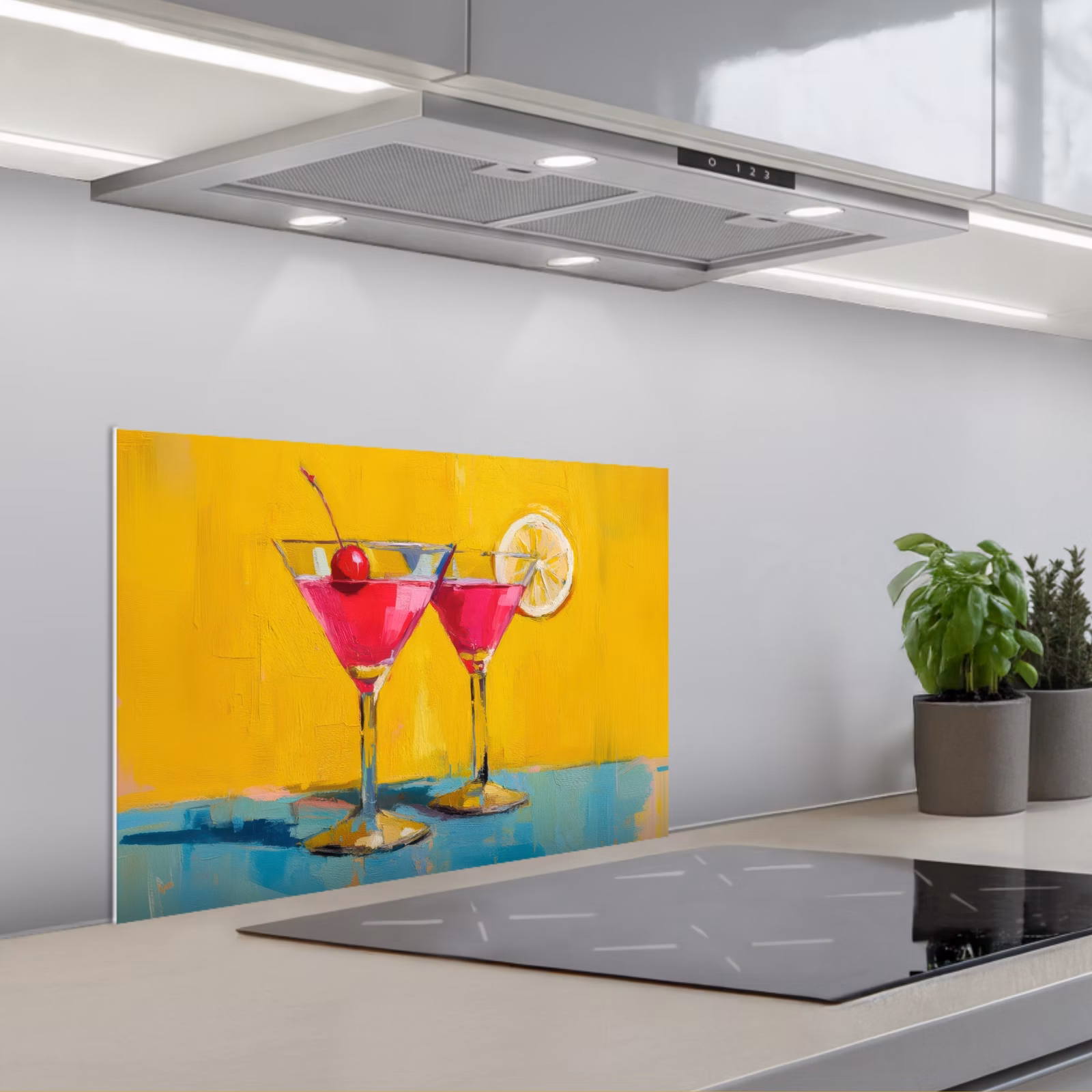 Spritzschutz Küche - Gläser - Cocktail - Zitrone - Kirsche — 1