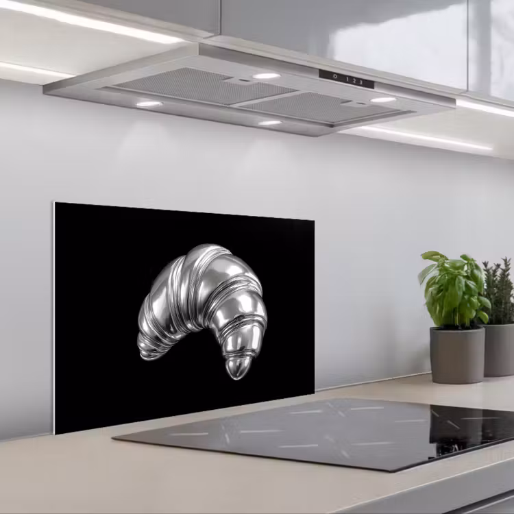 Spritzschutz Küche - Croissant - Metall - Silber — 1
