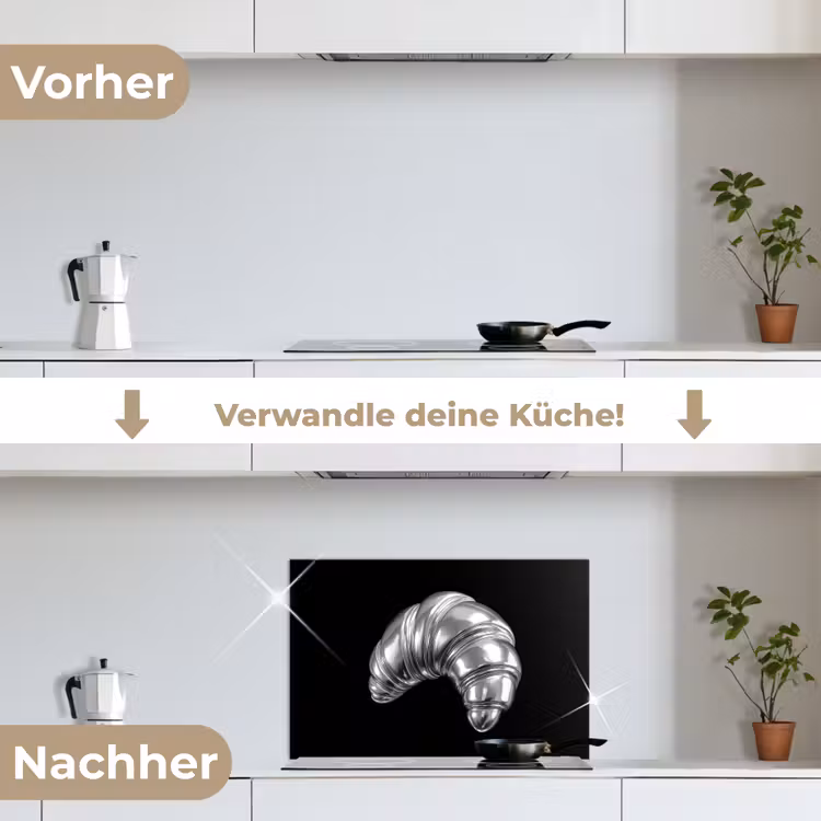 Spritzschutz Küche - Croissant - Metall - Silber — 7