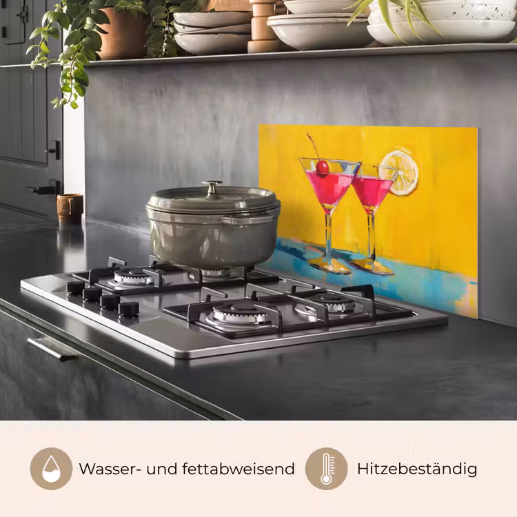 Spritzschutz Küche - Gläser - Cocktail - Zitrone - Kirsche — 2