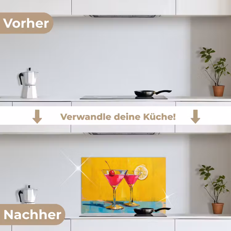 Spritzschutz Küche - Gläser - Cocktail - Zitrone - Kirsche — 7