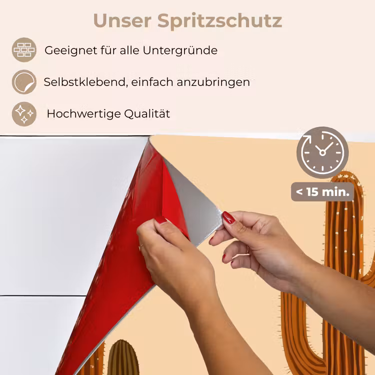 Spritzschutz Küche - Kaktus - Wüste - Sand - Braun — 4
