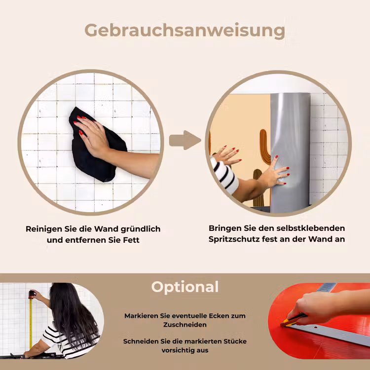 Spritzschutz Küche - Kaktus - Wüste - Sand - Braun — 6