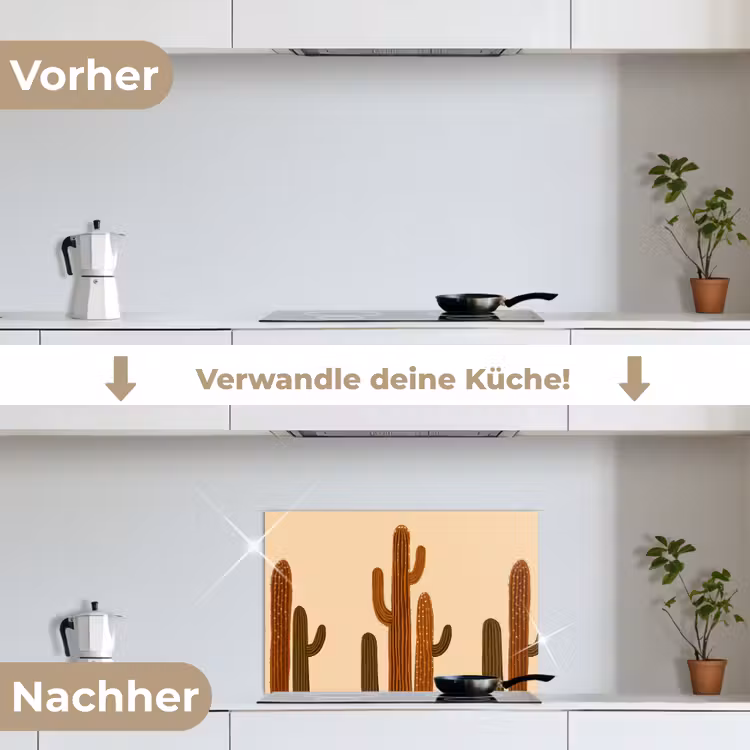 Spritzschutz Küche - Kaktus - Wüste - Sand - Braun — 7
