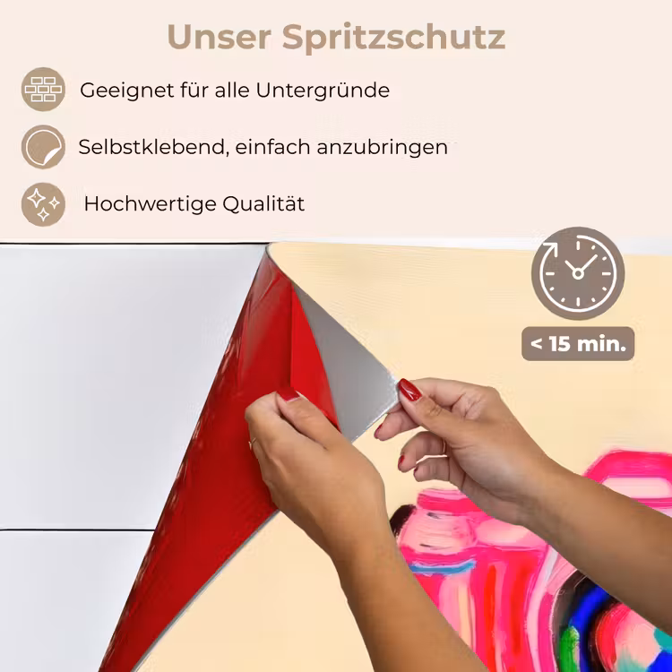 Spritzschutz Küche - Kamera - Erinnerungen - Rosa - Gemalt — 4