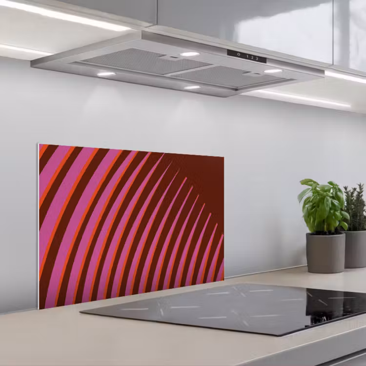Spritzschutz Küche - Linien - Rot - Bewegung — 1