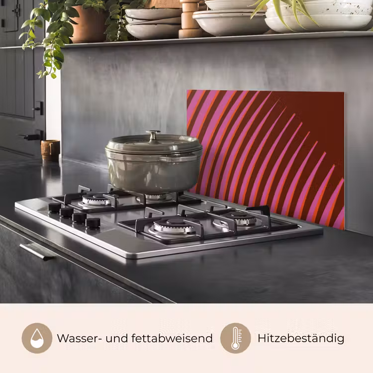 Spritzschutz Küche - Linien - Rot - Bewegung — 2