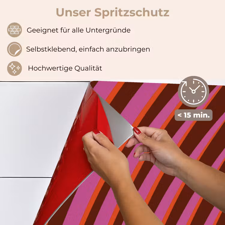 Spritzschutz Küche - Linien - Rot - Bewegung — 4