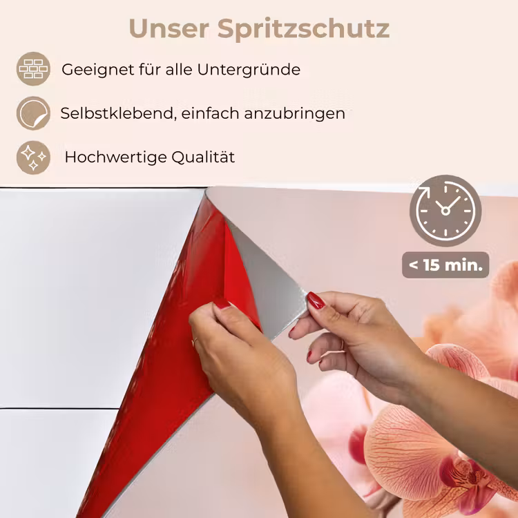 Spritzschutz Küche - Orchidee - Blumen - Rosa - Blütenblätter — 4