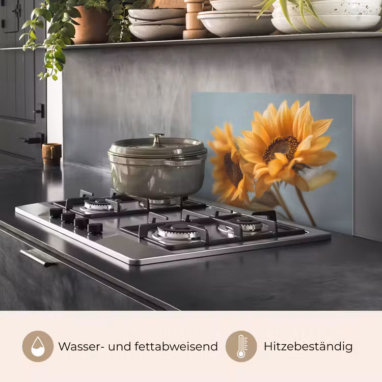 Spritzschutz Küche - Sonnenblumen - Gelb - Unscharf — 2