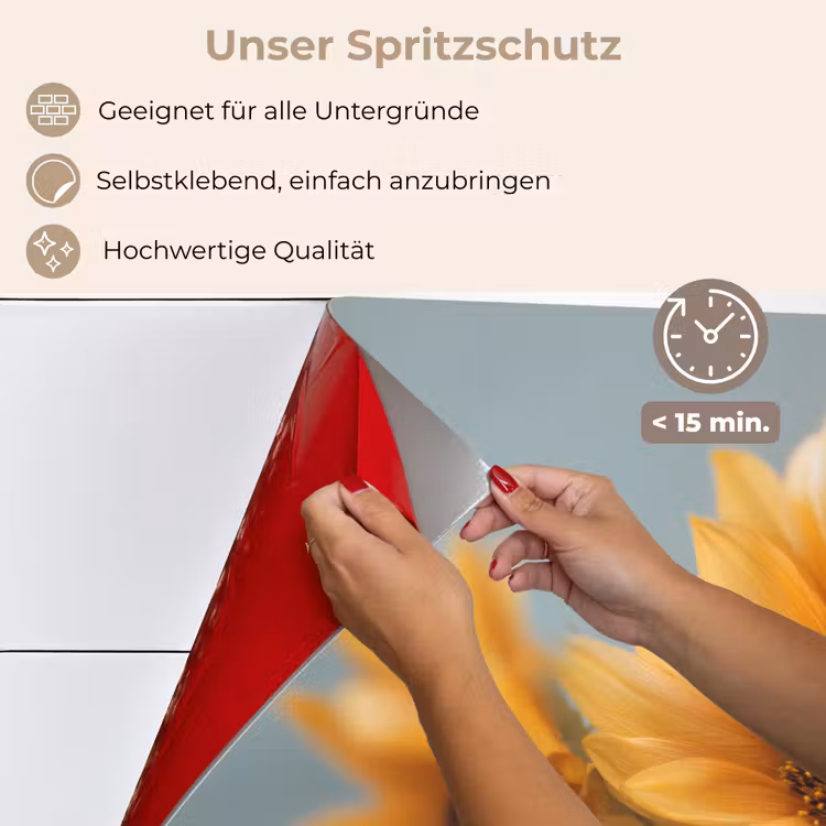 Spritzschutz Küche - Sonnenblumen - Gelb - Unscharf — 4