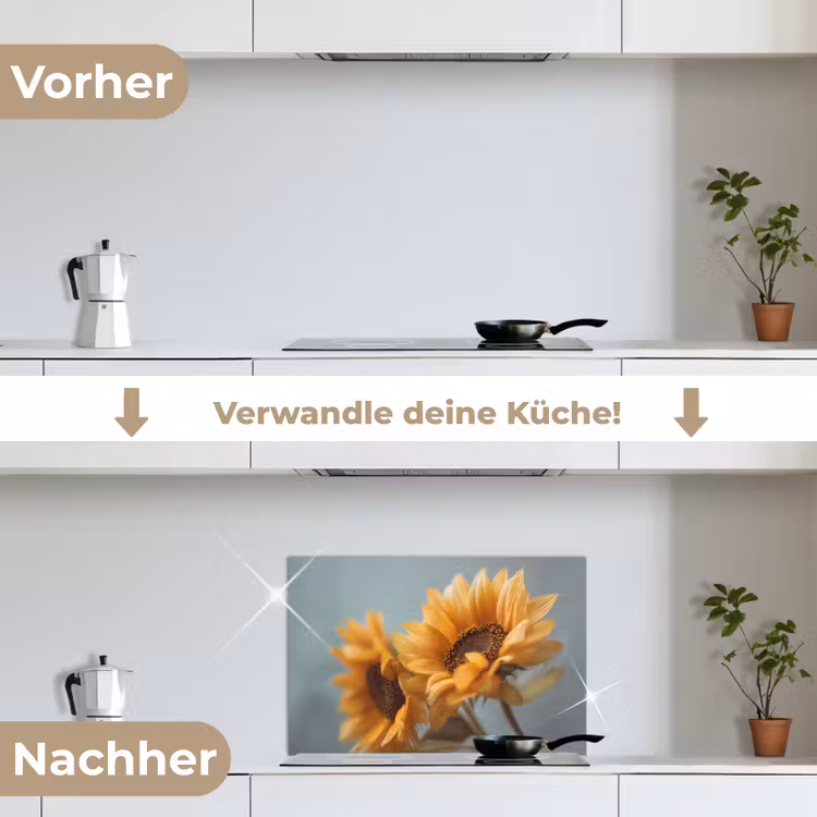 Spritzschutz Küche - Sonnenblumen - Gelb - Unscharf — 7