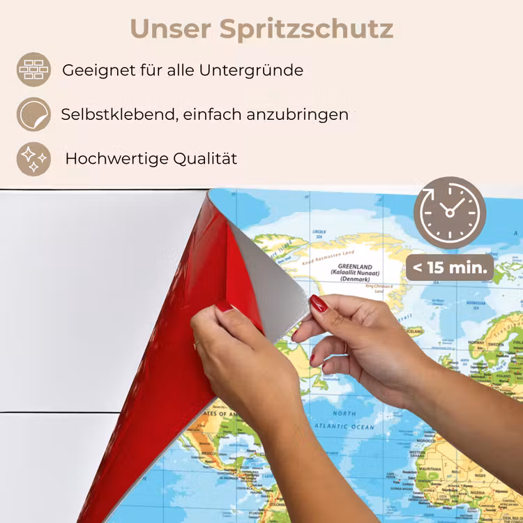 Spritzschutz Küche - Weltkarte - Statistisch - Blau - Erde - Bildung — 4